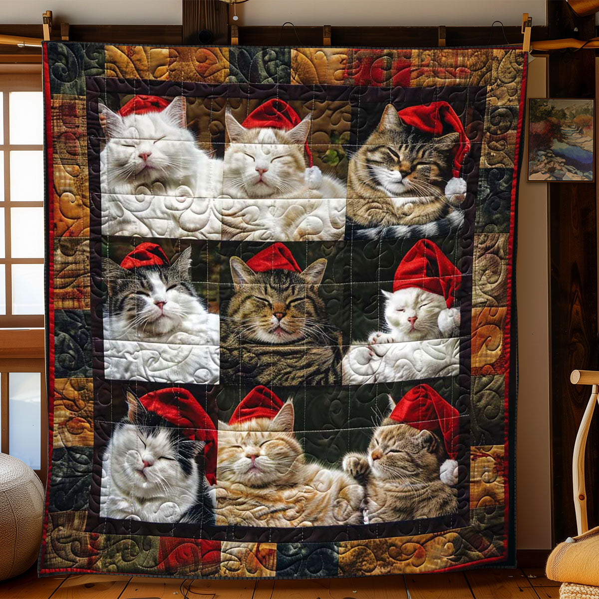 Silent Christmas Cats WN1508107CL Quilt