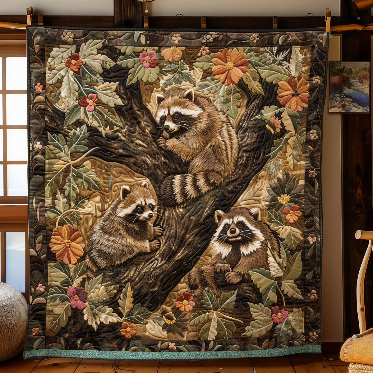 Silly Raccoons WN0909082CL Quilt