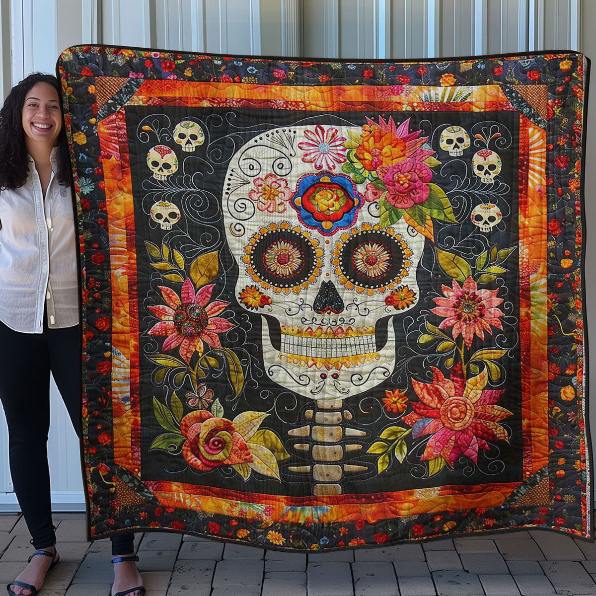 Skull Blossom Beauty WN0908102CL Quilt