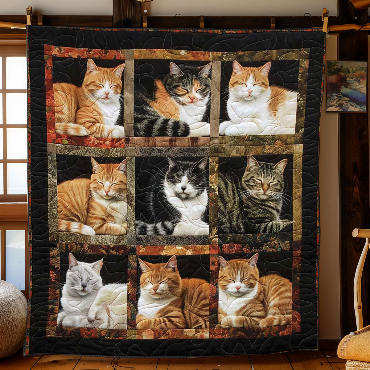 Snoozy Snuggles Cats WN1508084CL Quilt