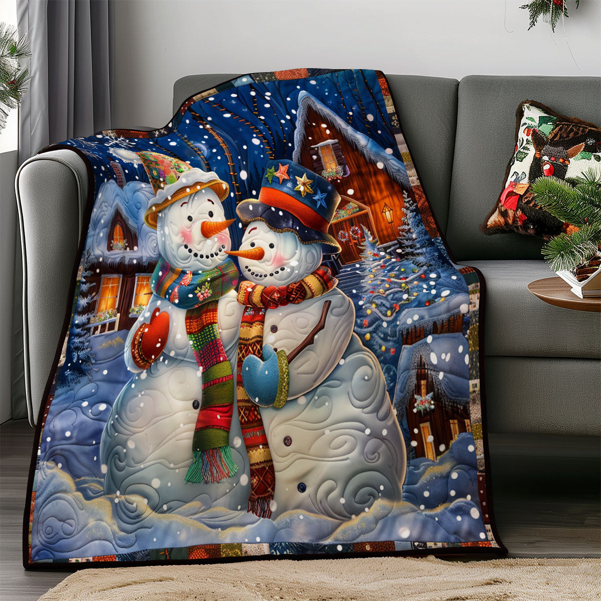 Snowman Couple SR2008017CL Quilt