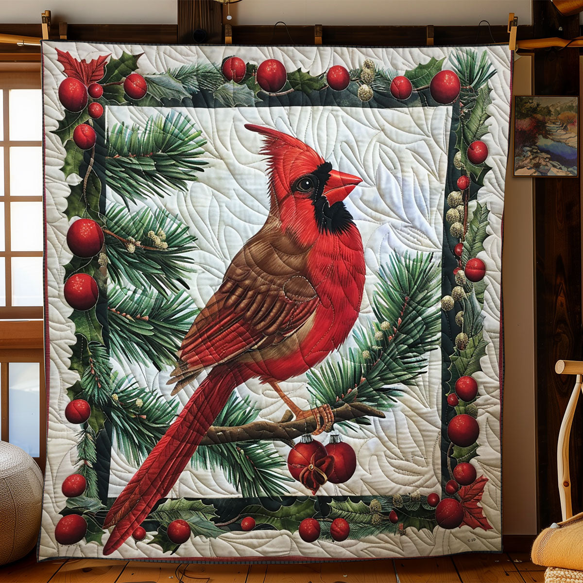 Snowy Cardinal WN2208043CL Quilt