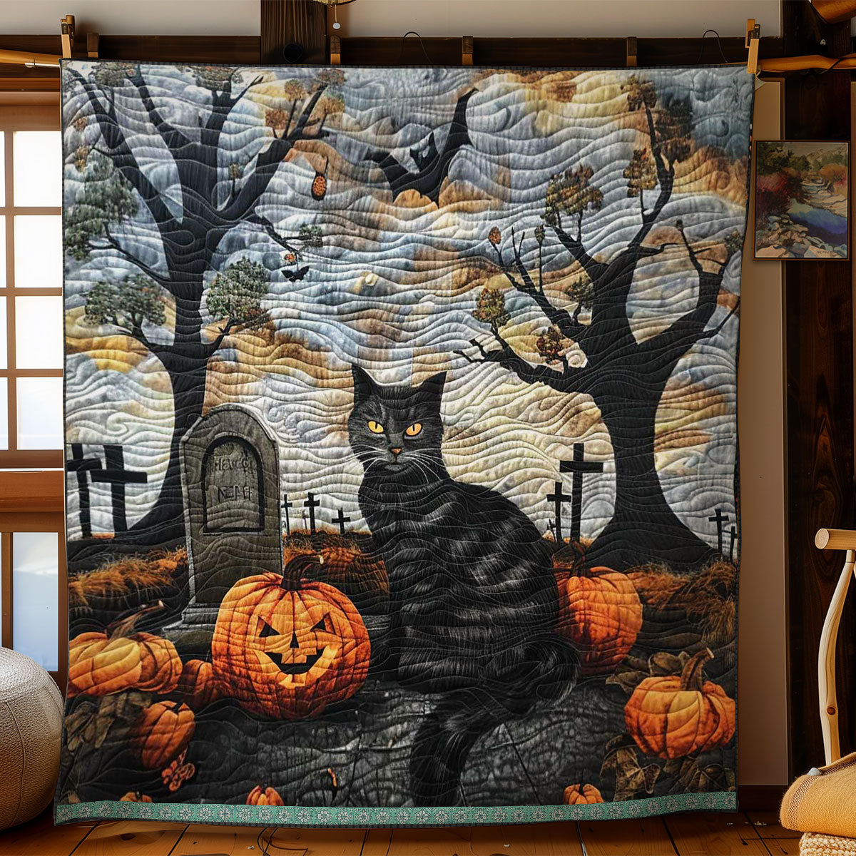 Spooky Cat WN1609062CL Quilt