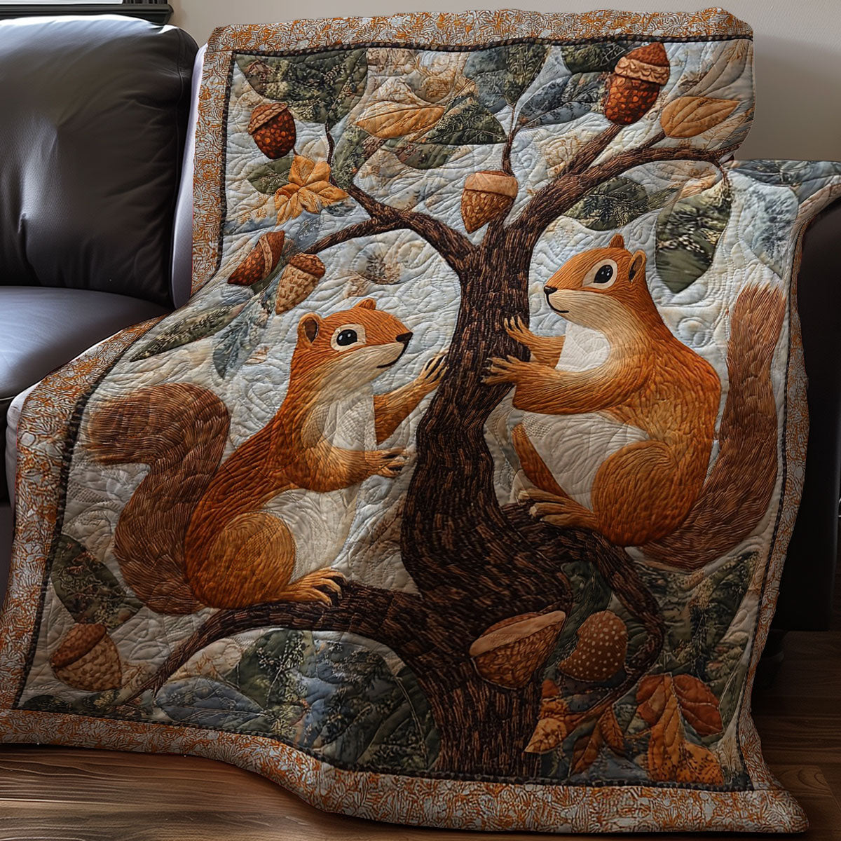 Squirrels And Acorns WM3107003CL Quilt