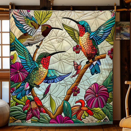 Stained Glass Hummingbirds WN0509051CL Quilt