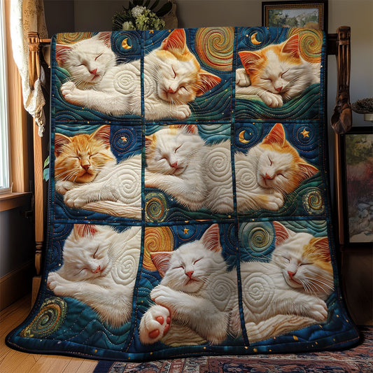 Starry Night Sleeping Cat WM2408001CL Quilt