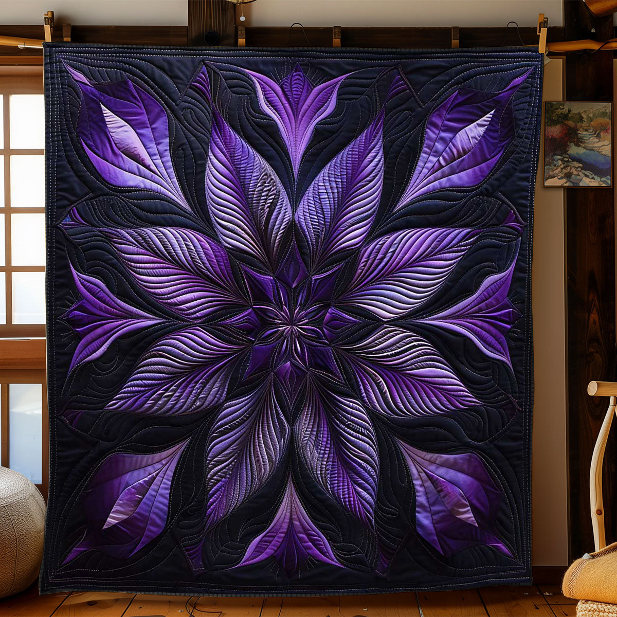 Stunning Purple Flower WN1508094CL Quilt