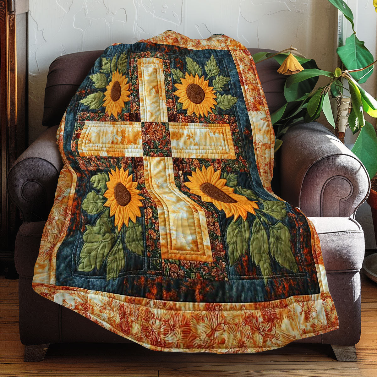 Sunflower And Cross WN0208047CL Quilt