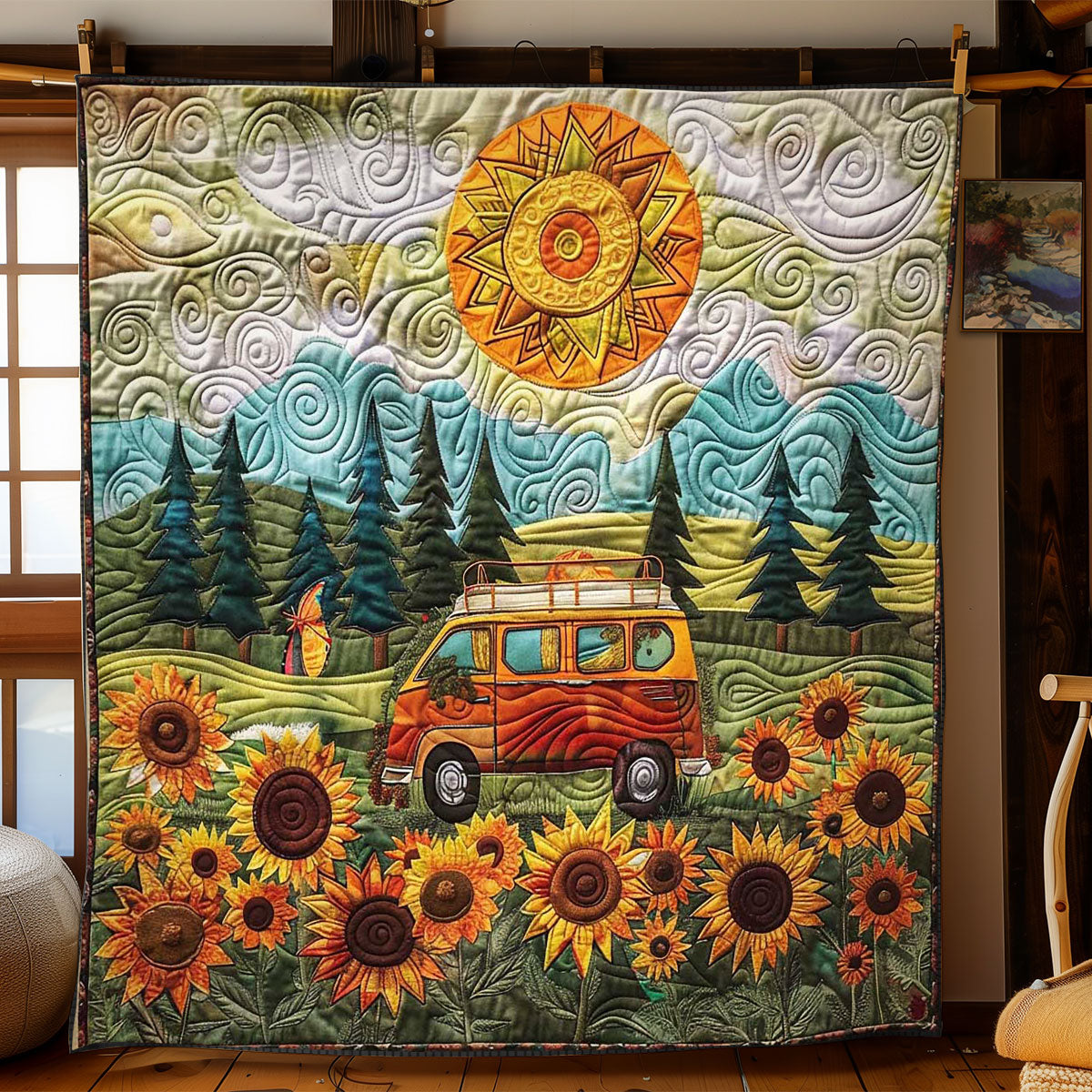 Sunflower Camper WN1008032CL Quilt