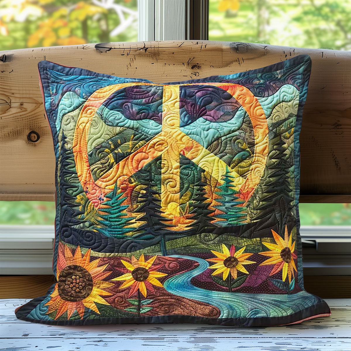 Sunflower Peace Harmony Throw WN1608062CL Quilt Pillow Case