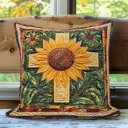 Sunflowers And Cross WN0108016CL Quilt Pillow Case