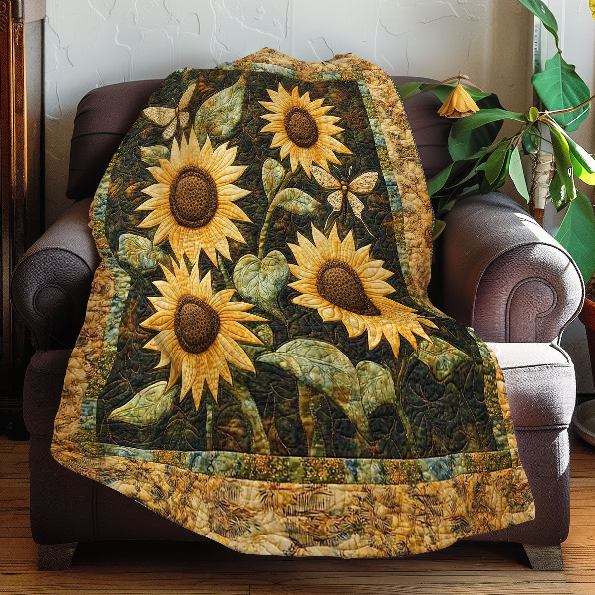 Sunflowers And Dragonfly WN0508020CL Quilt