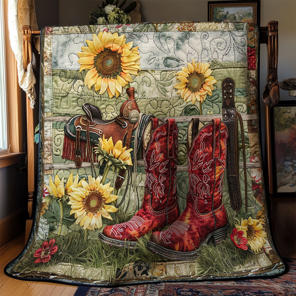 Sunflowers Boots WM2108005CL Quilt