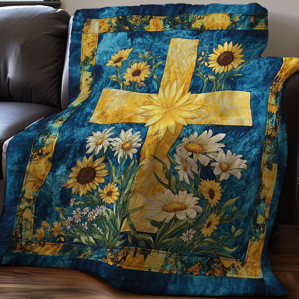 Sunflowers Cross WM3107001CL Quilt