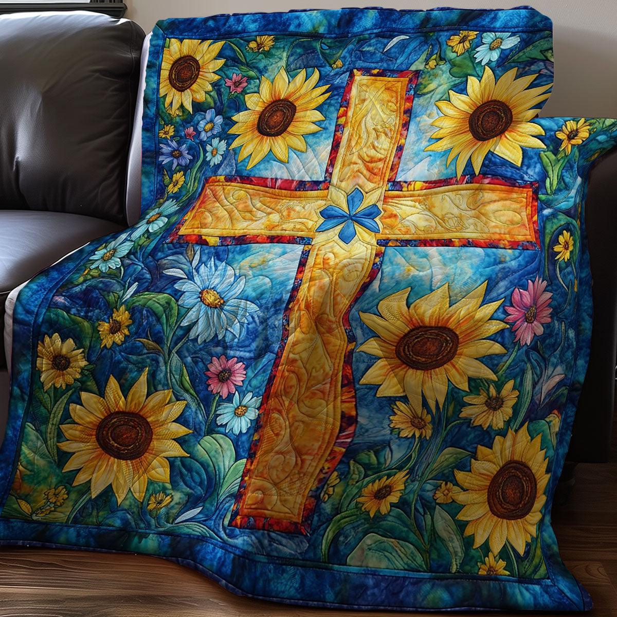 Sunflowers Cross WM3107002CL Quilt