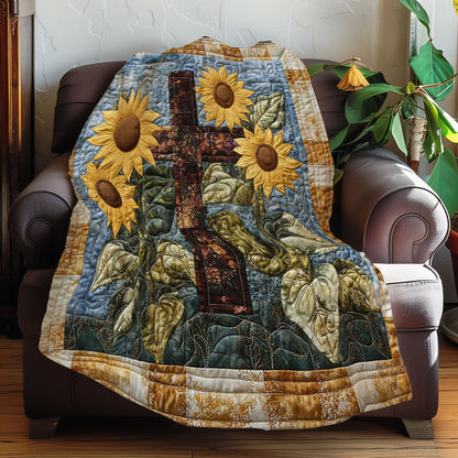 Sunflowers & Cross WN0208048CL Quilt