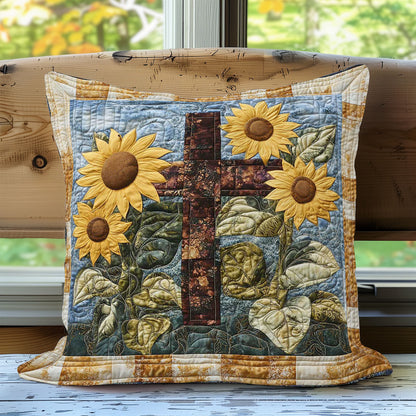 Sunflowers & Cross WN0208097CL Quilt Pillow Case