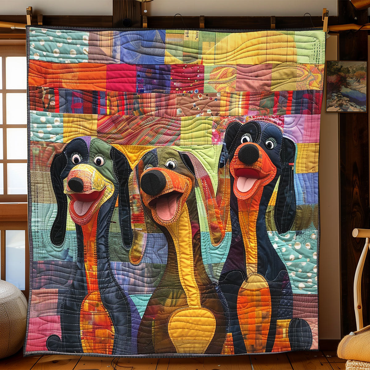 Sunny Dachshund WN2208067CL Quilt