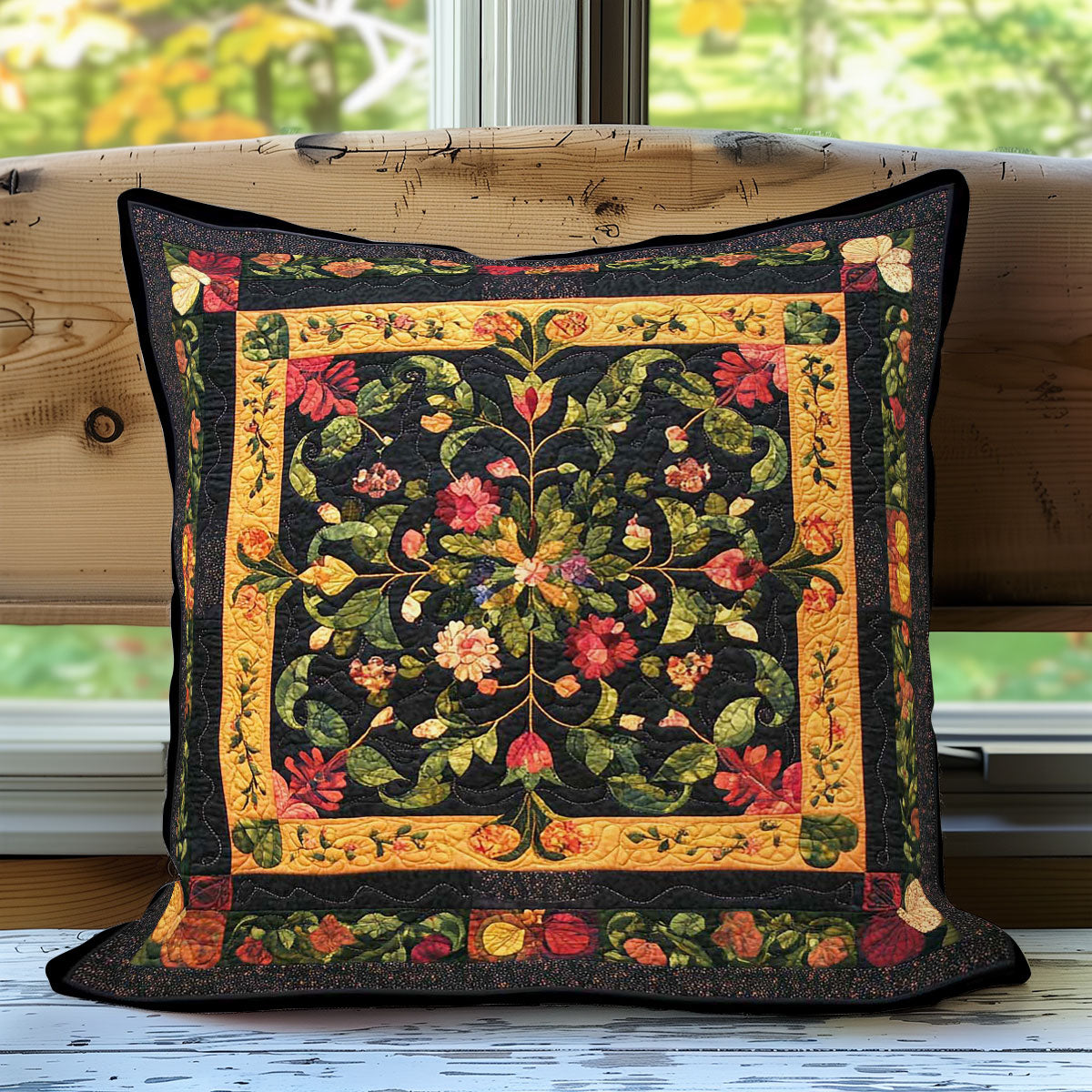 Symmetrical Flowers WN0308058CL Quilt Pillow Case