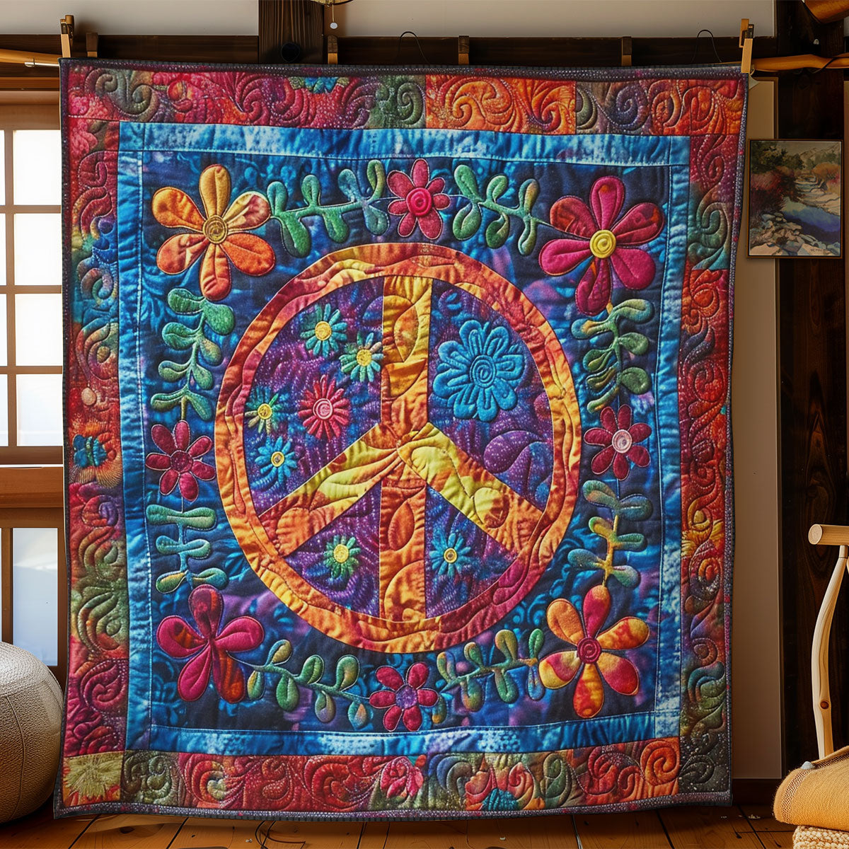 Trippy Hippie Sign SR2308010CL Quilt