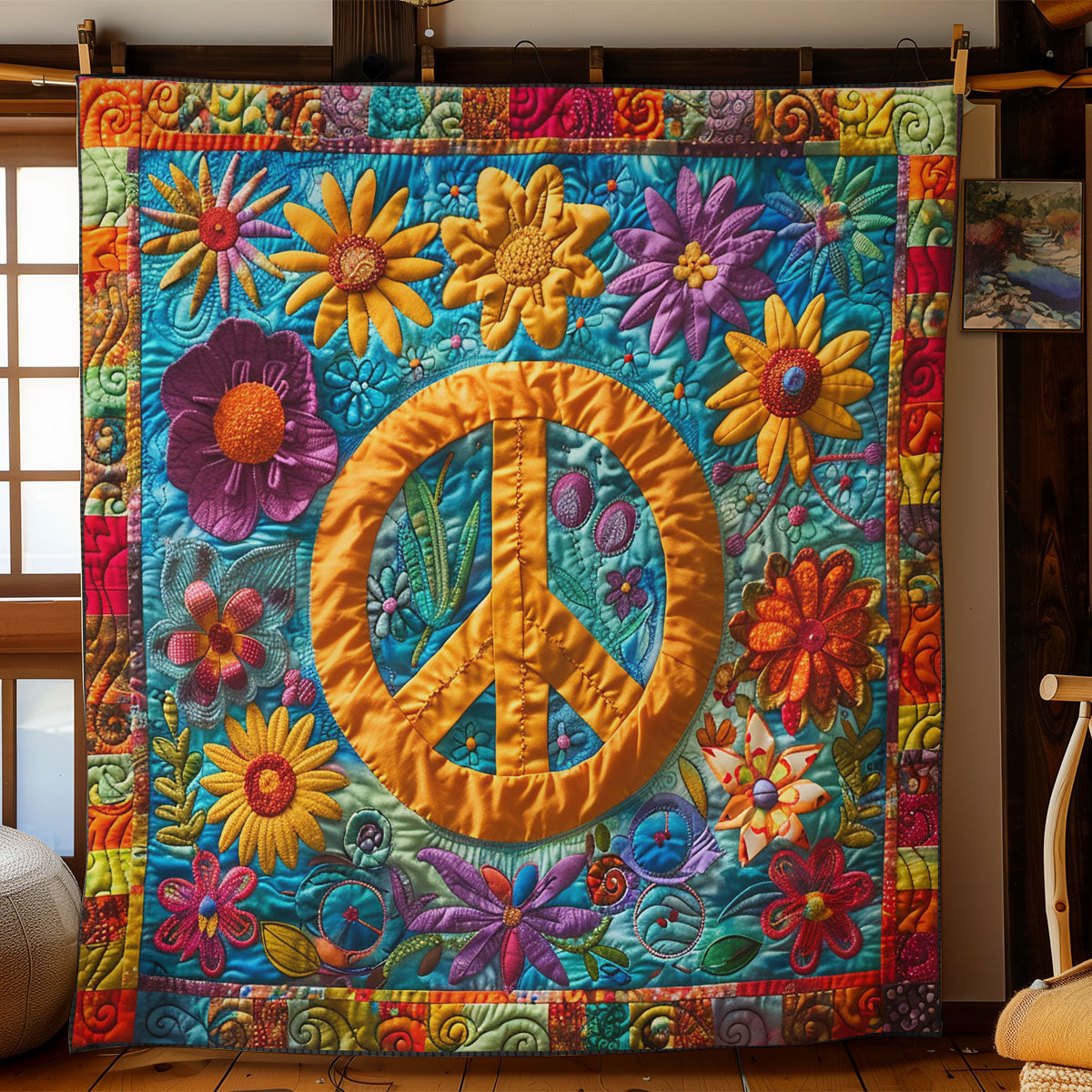 Trippy Hippie Sign SR2308011CL Quilt