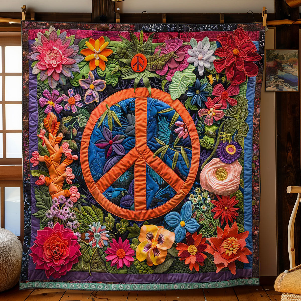 Trippy Hippie Sign WN1609039CL Quilt