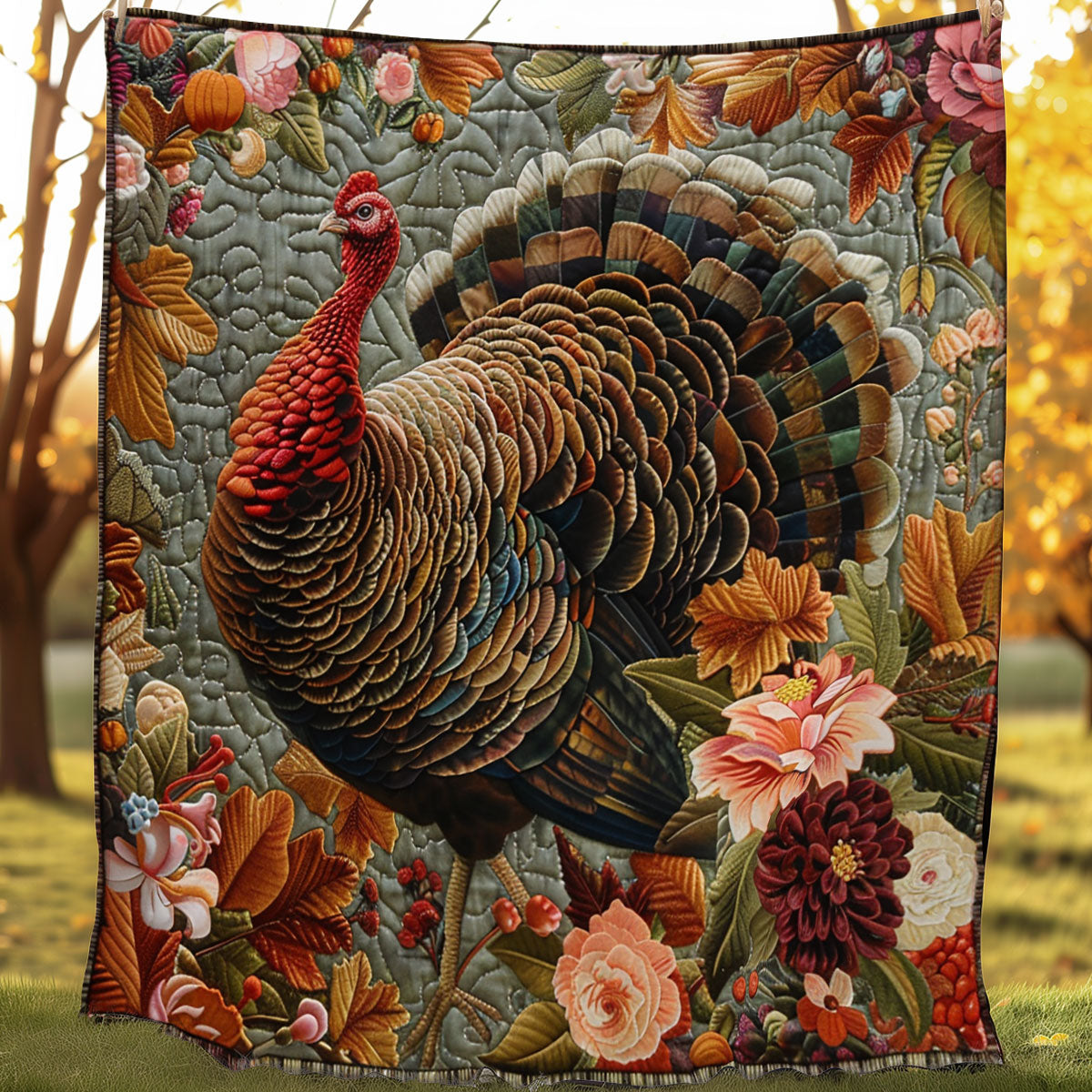 Turkey Thanksgiving Festive SR1508033CL Quilt