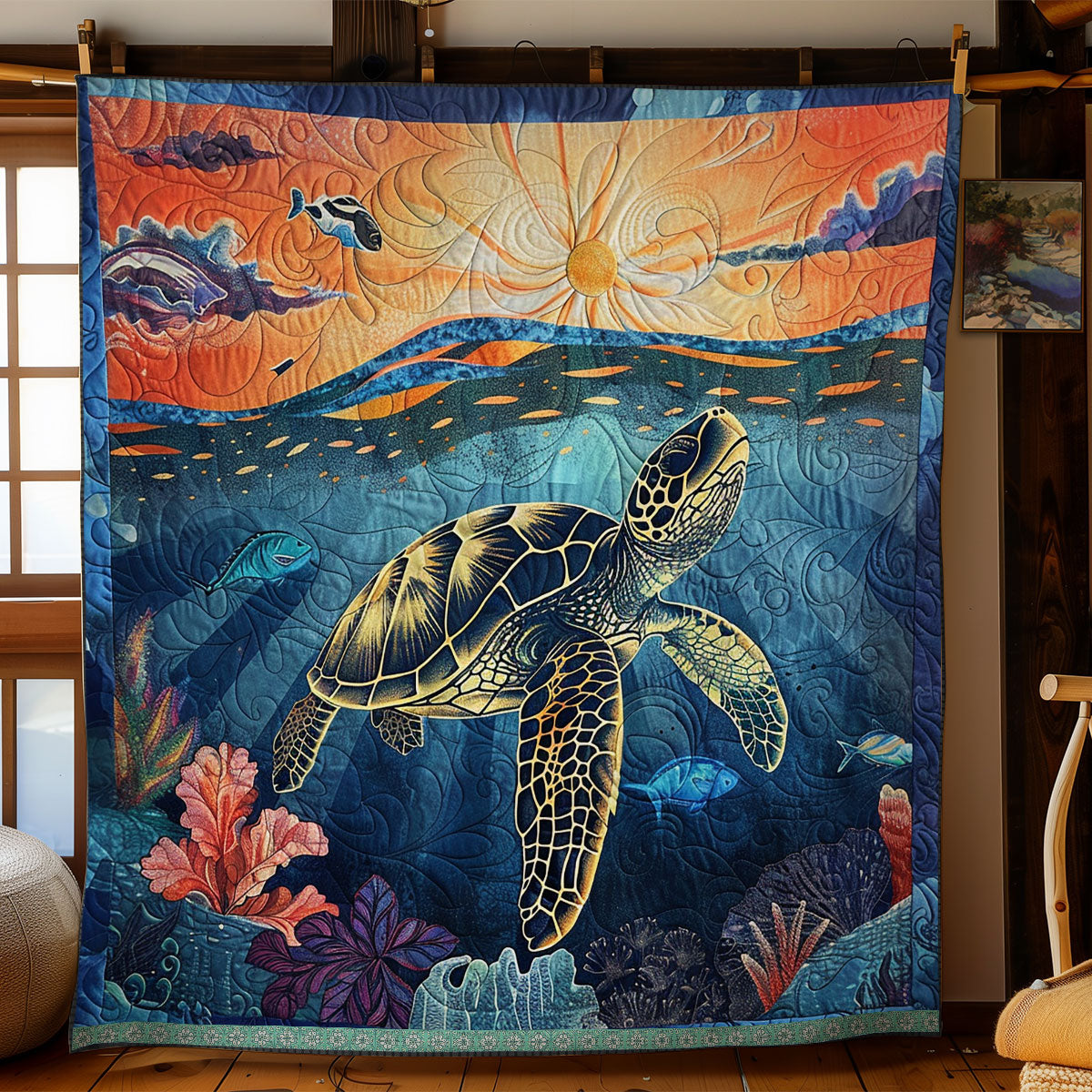 Turtle Beneath The Sunset WN1709056CL Quilt