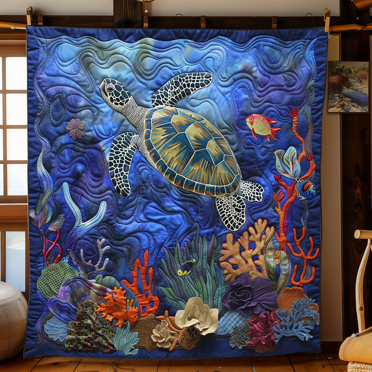 Turtle Coral Dream WN1008091CL Quilt