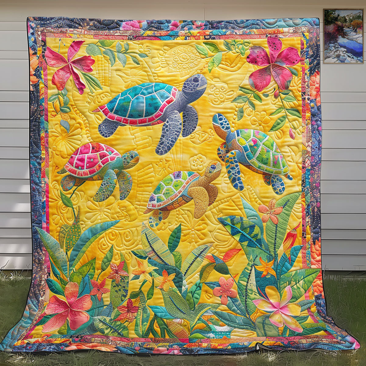 Turtle Family SR1508022CL Quilt