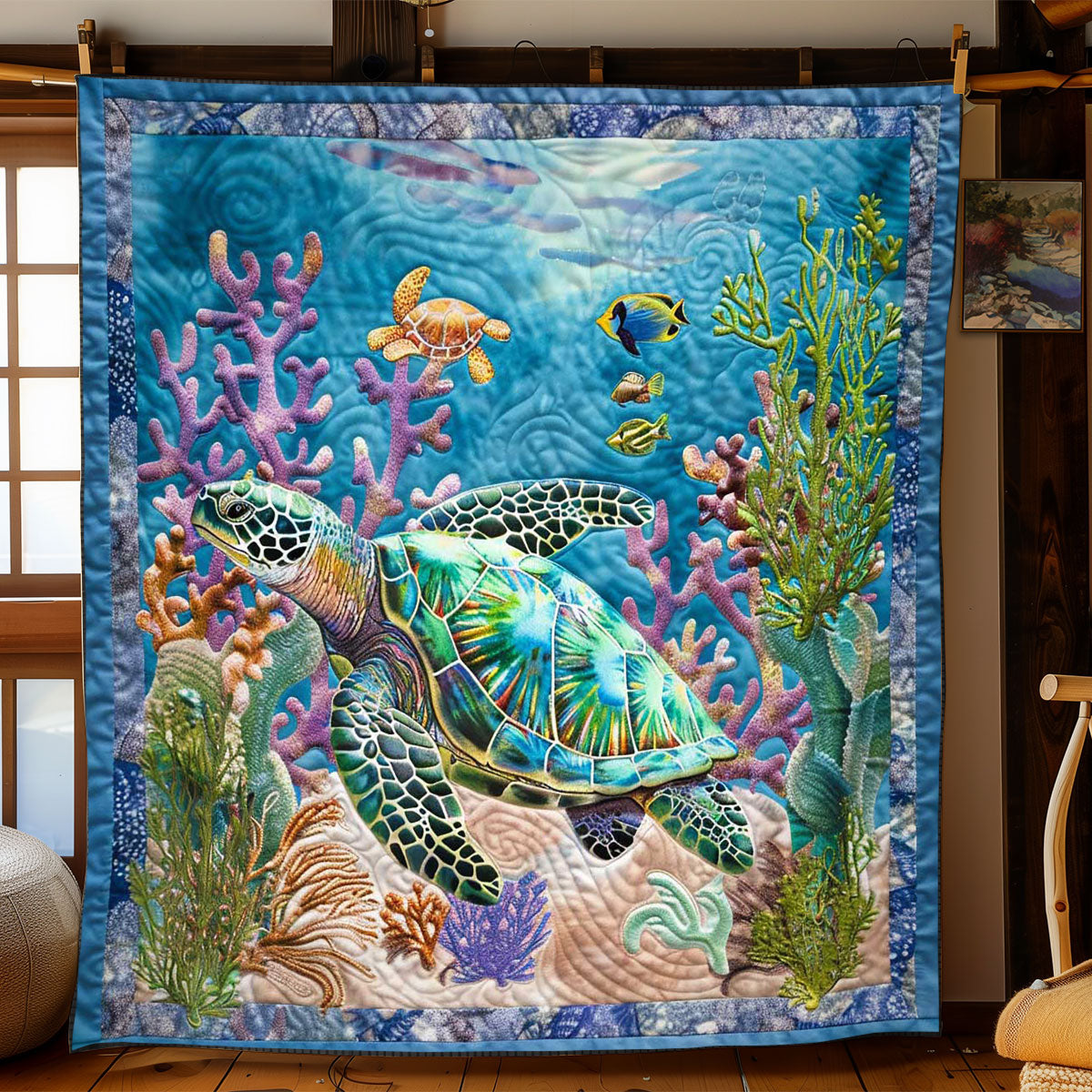 Turtle's Coral Kingdom WN2408116CL Quilt