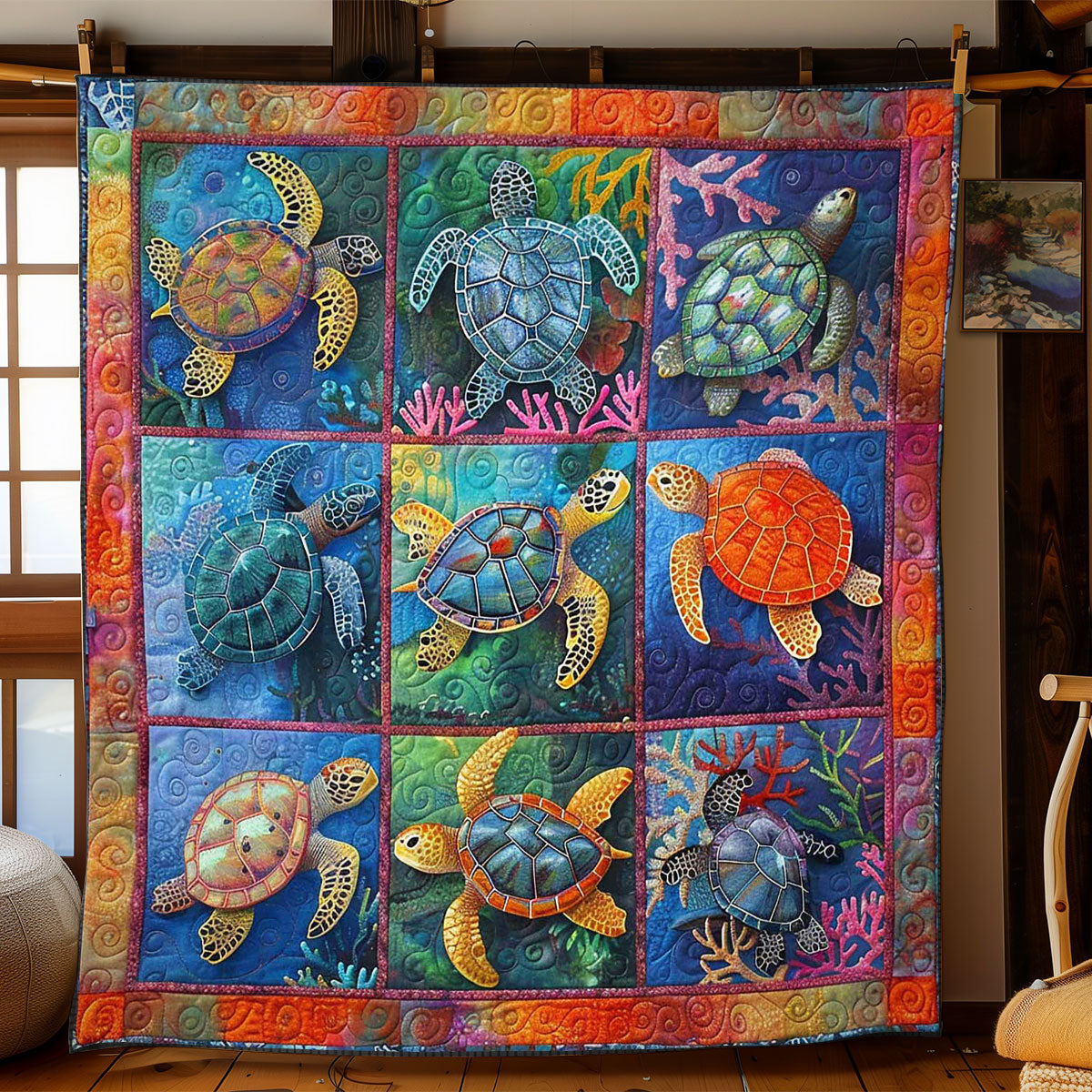 Turtle's Coral Reef Retreat WN2408127CL Quilt