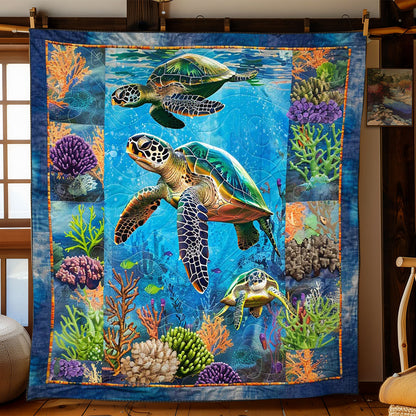 Turtle's Coral Wonderland WN2408118CL Quilt