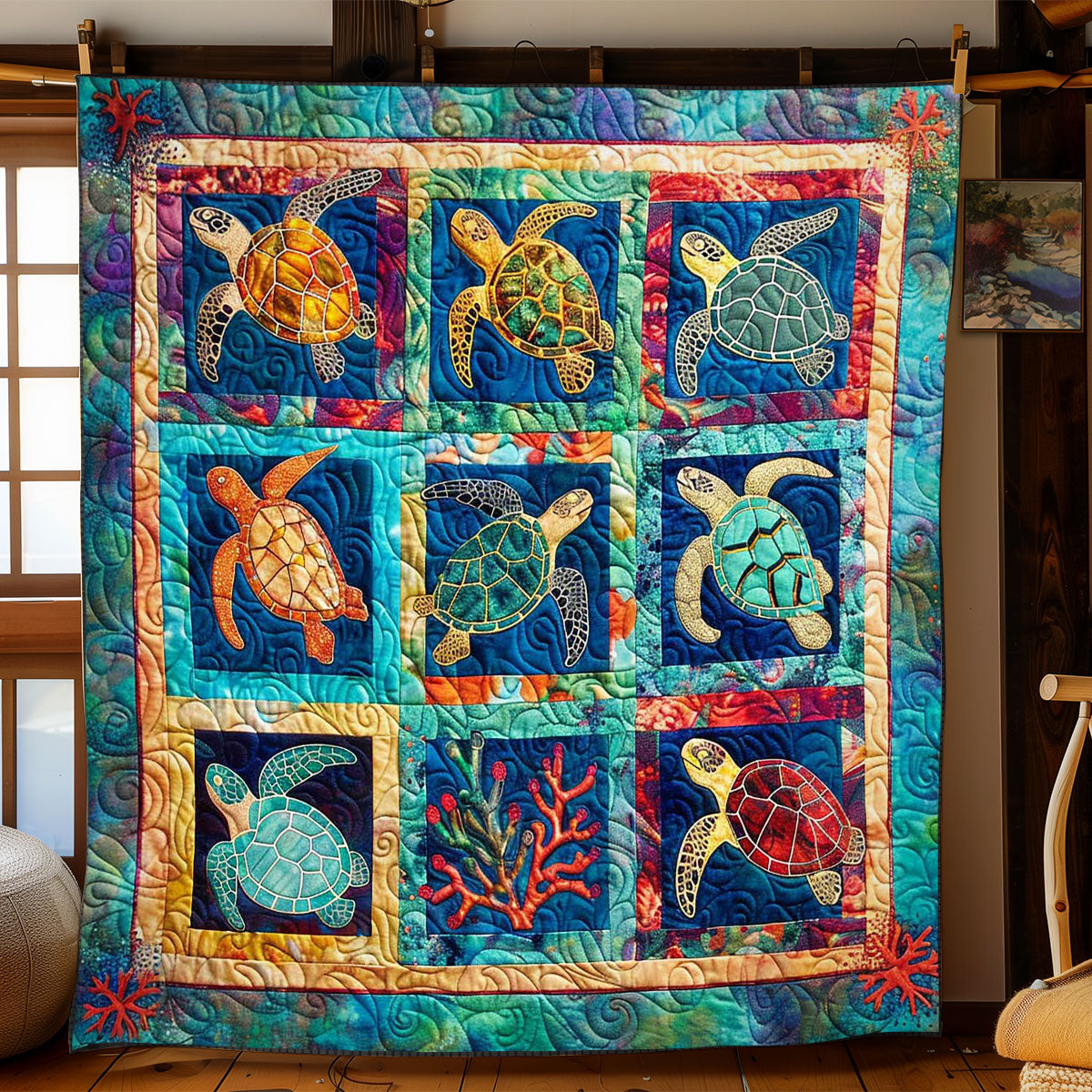 Turtle's Deep Sea Dreams WN2408123CL Quilt