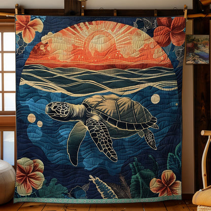 Turtle’s Hibiscus Journey WN1709057CL Quilt