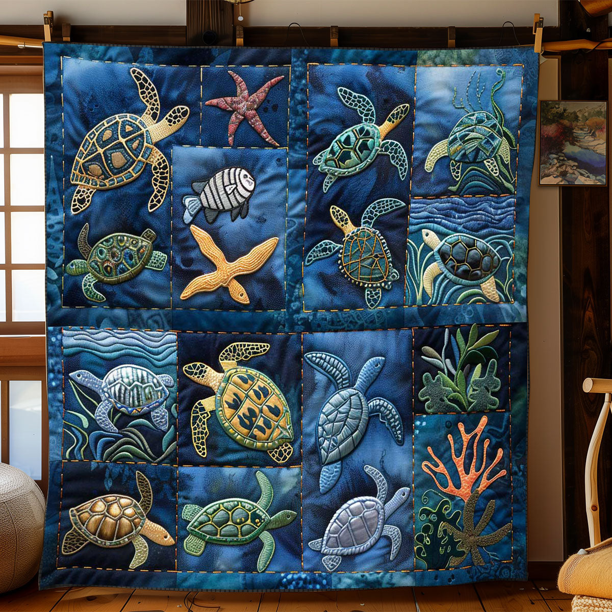 Turtle's Underwater Oasis WN2408134CL Quilt