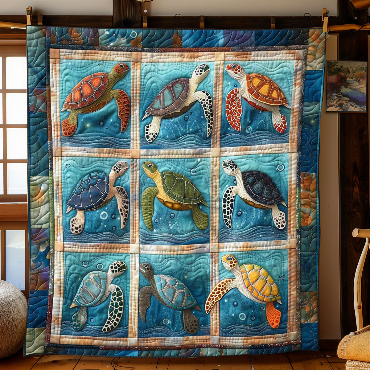 Turtle's Underwater Sanctuary WN2408105CL Quilt