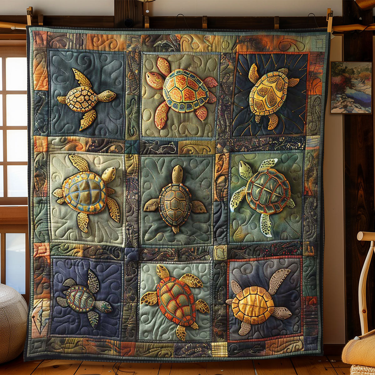 Turtles' Cozy Cove WN2408050CL Quilt