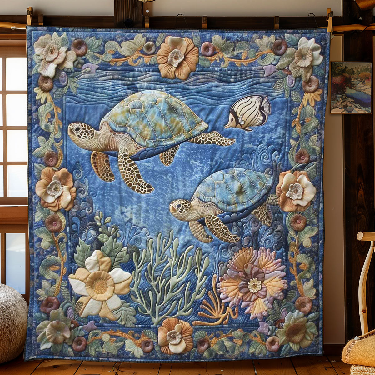 Underwater Turtle WN1008016CL Quilt