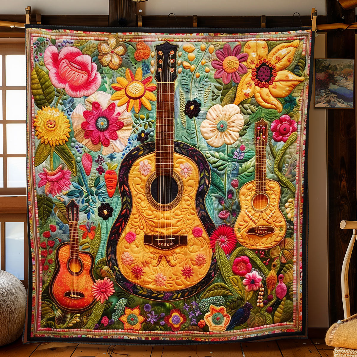 Vibrant Guitar Vibes WN2208129CL Quilt