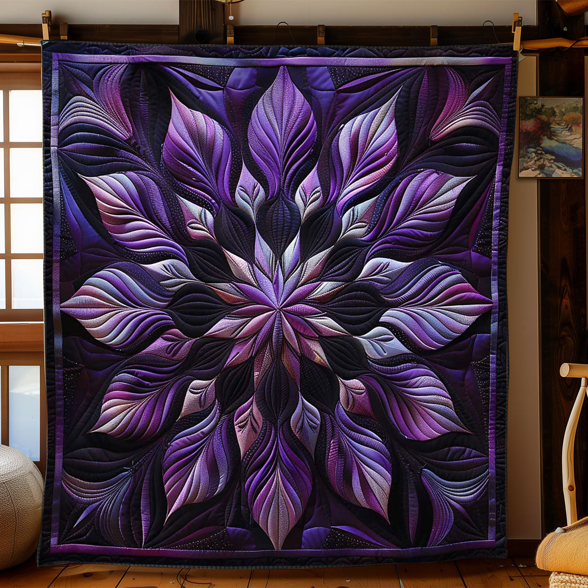 Violet Purple Flower WN1508103CL Quilt