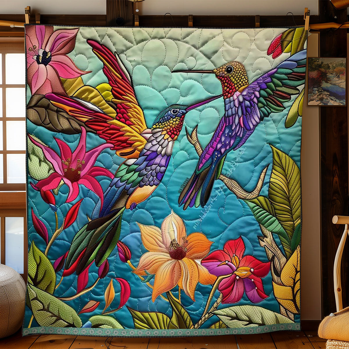 Vivid Hummingbirds WN0509053CL Quilt