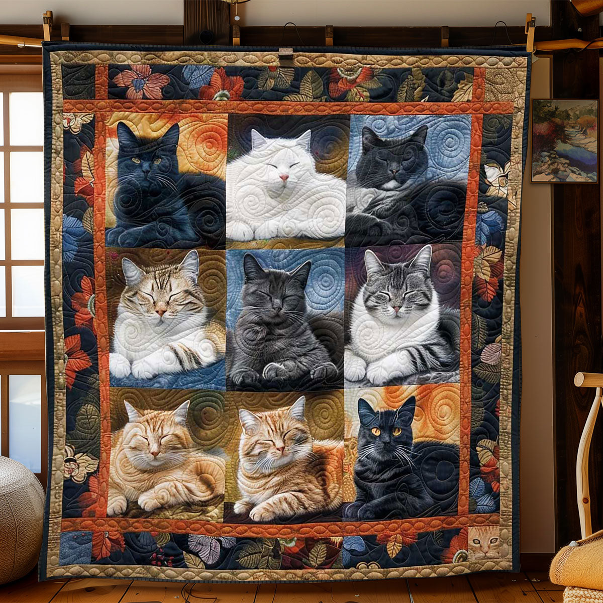 Warm Slumbers Cats WN1508088CL Quilt