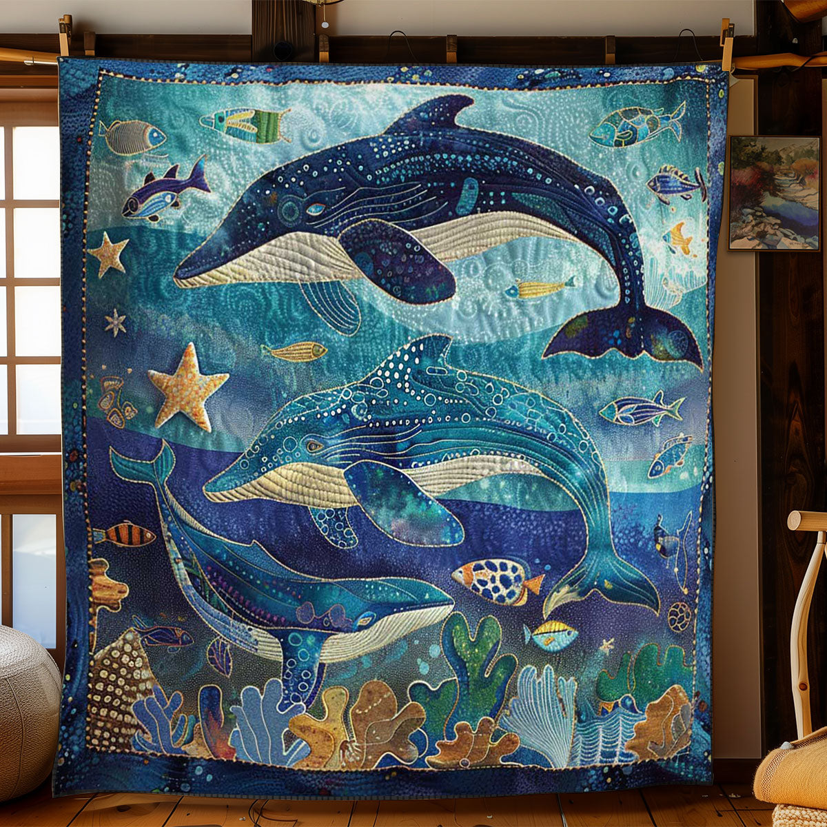 Whales' Echoes WN1408007CL Quilt