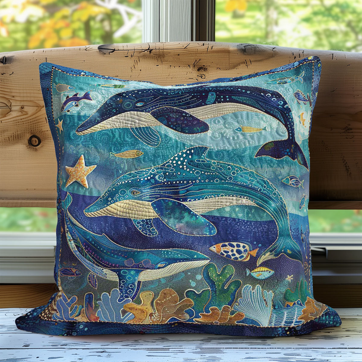 Whales' Echoes WN1408007CL Quilt Pillow Case