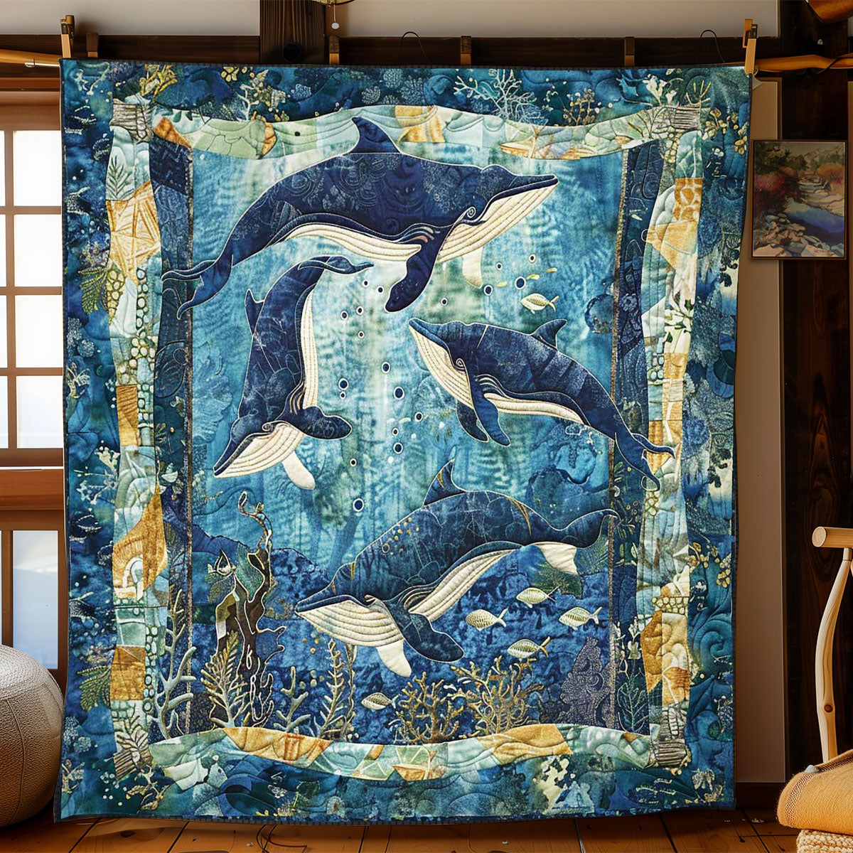 Whales' Misty Haven WN1408033CL Quilt