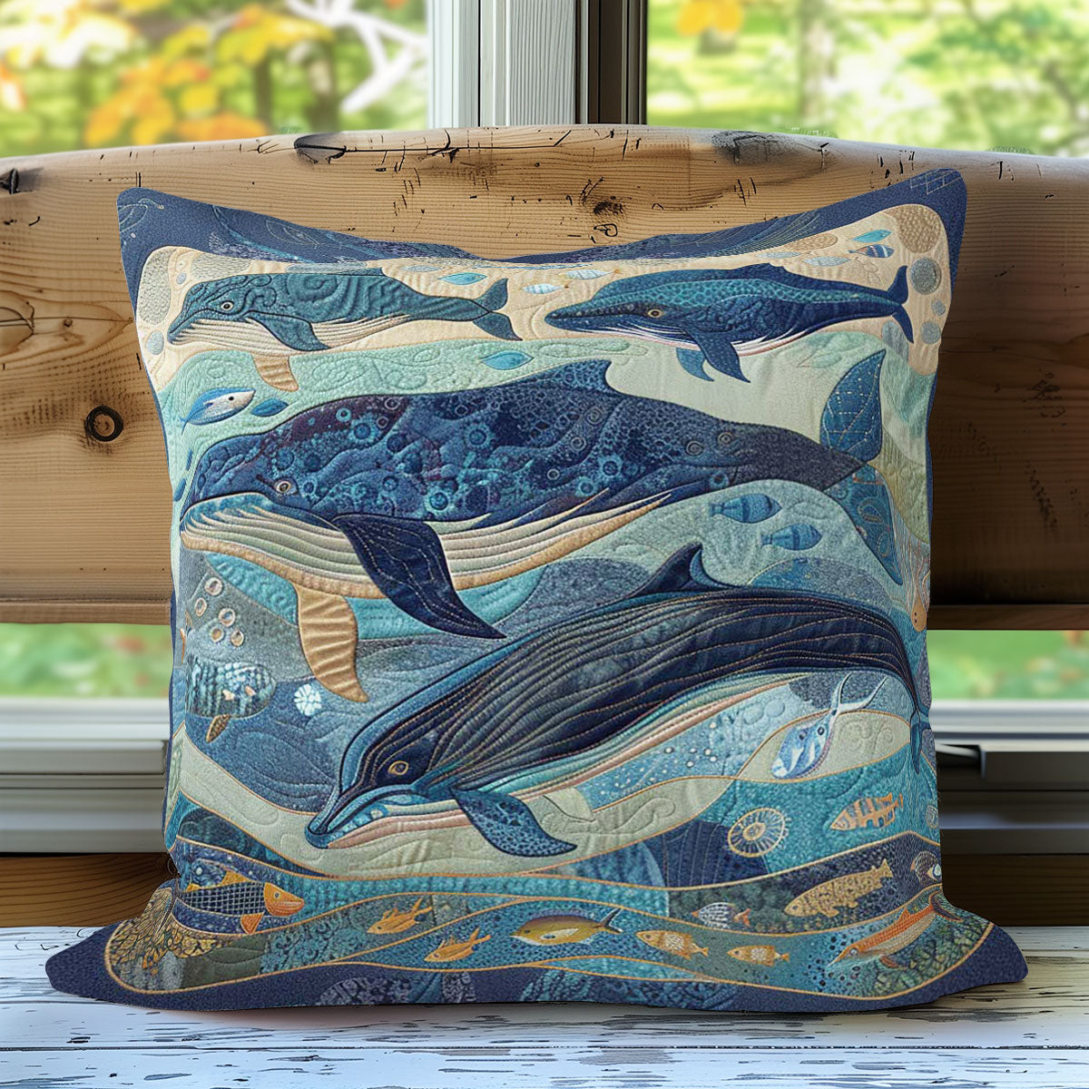 Whales' Odyssey WN1408006CL Quilt Pillow Case