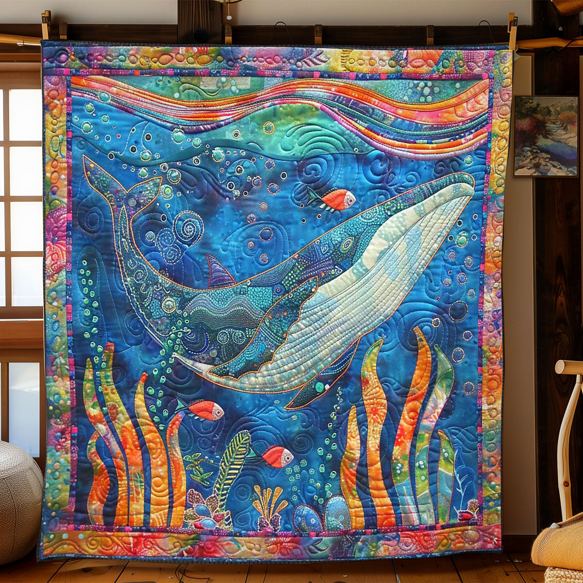 Whales' Wonders WN1408021CL Quilt