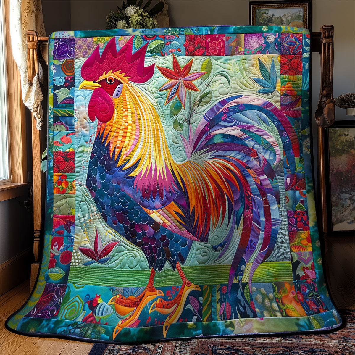 Whimsical Rooster WM2408006CL Quilt