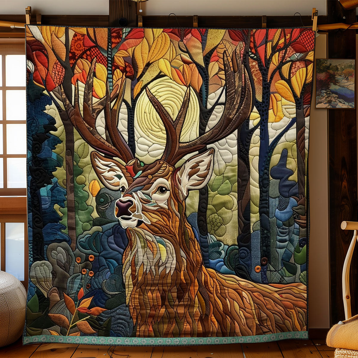 Whispering Woods Deer WN0909078CL Quilt